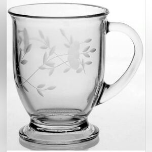Princess House Frosted Floral Glass Mug
